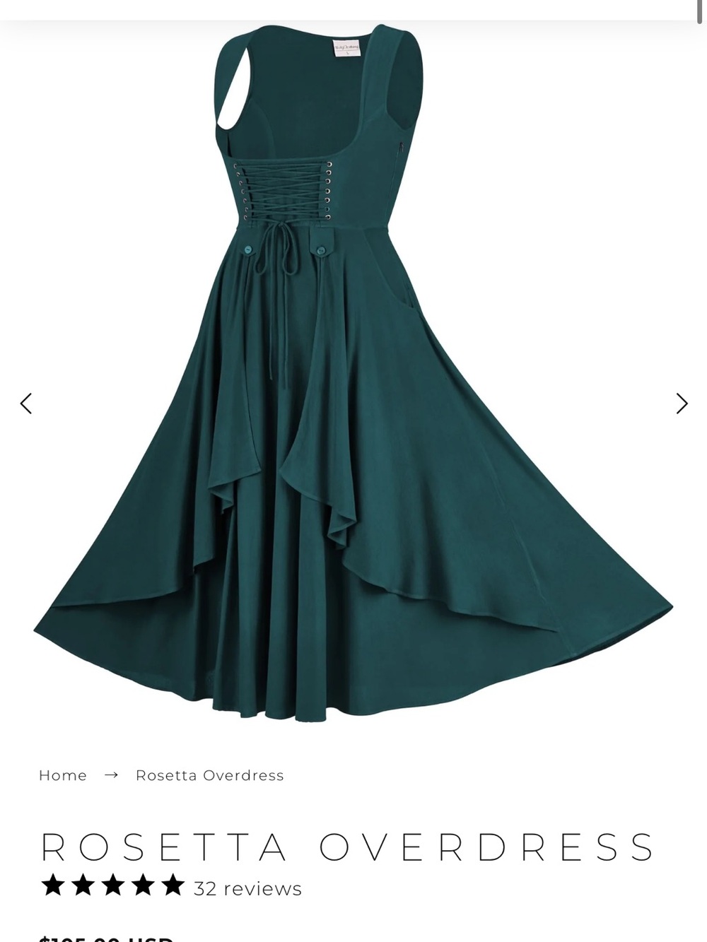 holy clothing rosetta overdress limited esition teal peacock